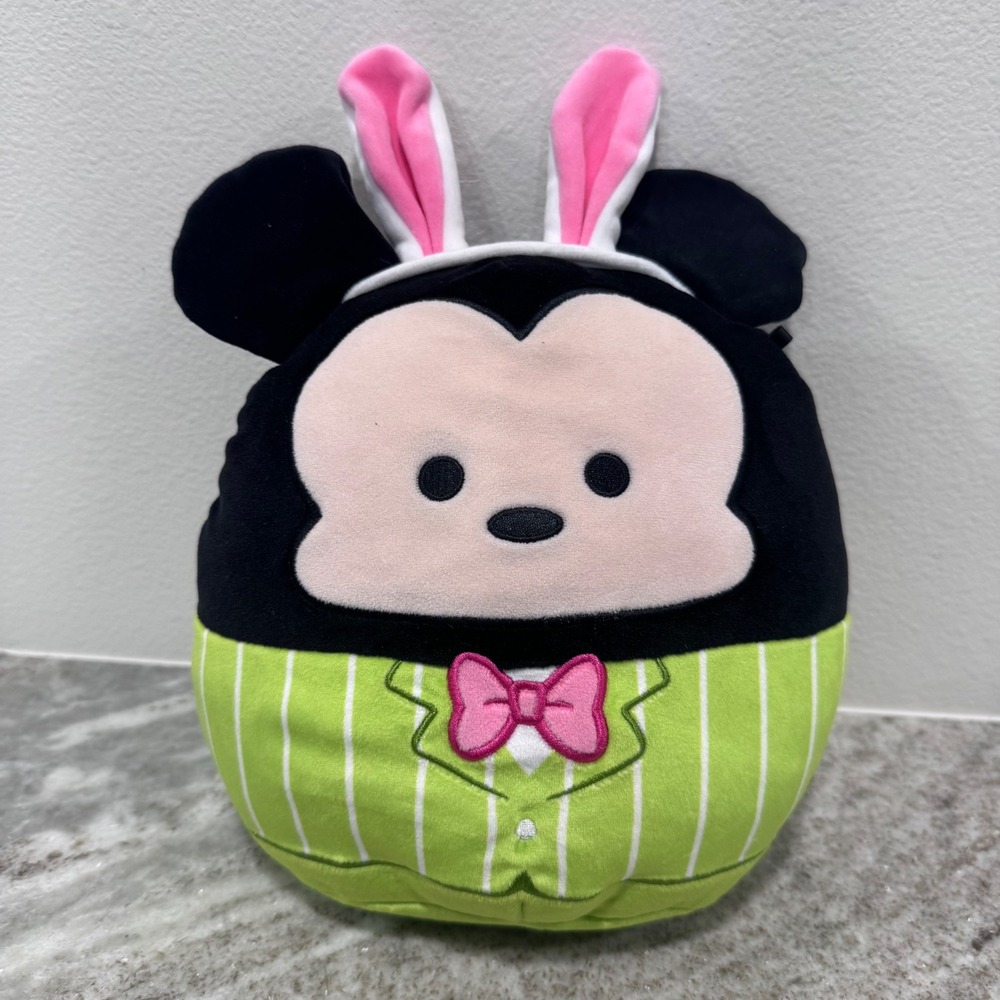 Disney Squishmallows Mickey Mouse Easter Bunny Ears Green Suit Plush 8 inch